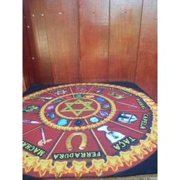 Toalha esoterica Tarot Runas 7 pedras elementos ciganos saquinho cx Mdf - 3