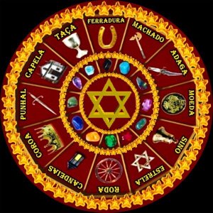 Toalha esoterica Tarot Runas 7 pedras elementos ciganos saquinho cx Mdf