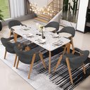 Ver imagem 3 de Kit 03 Cadeiras de Jantar e Estar Living Estofada Nadja L02 Linho Cinza Escuro