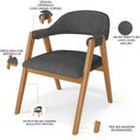 Ver imagem 5 de Kit 03 Cadeiras de Jantar e Estar Living Estofada Nadja L02 Linho Cinza Escuro