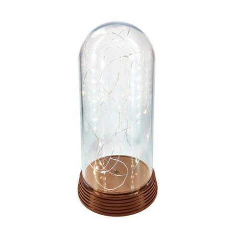 Luminária Abajur Cúpula Redoma Leds Luzes de Fadas - Ouro Velho