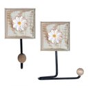Ver imagem 1 de Kit para Banheiro com 2 Porta Papel Higiênico e 2 Toalheiros Rustico Flor Branca Cor Branco
