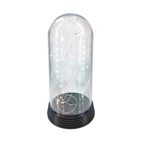 Luminária Abajur Cúpula Redoma Leds Luzes de Fadas - Preto