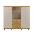 Ver imagem 3 de Guarda-Roupa Dubai Ouro 235cm MDF c/ Vidro Reflecta - Nature/Fendi  Vila Rica