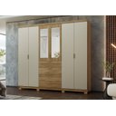 Ver imagem 1 de Guarda-Roupa Dubai Ouro 235cm MDF c/ Vidro Reflecta - Nature/Fendi Vila Rica