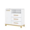 Ver imagem 1 de Cômoda Infantil Estrela Cadente com Porta e 3 Gavetas Branco Fosco - Móveis Henn