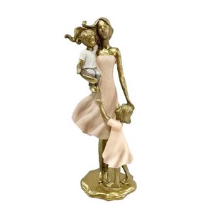 Escultura Decorativa Mãe, Filha e Bebê 23cm Mabruk
