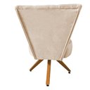 Ver imagem 4 de Poltrona Decorativa Royal Base Giratória de Madeira Slk Decor Bege