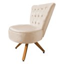 Ver imagem 3 de Poltrona Decorativa Royal Base Giratória de Madeira Slk Decor Bege