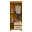 Ver imagem 4 de Guarda-Roupa Solteiro com 3 Portas e 2 Gavetas 75,7cm Multimóveis CR35678 Madeirado/Off White