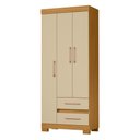 Ver imagem 2 de Guarda-Roupa Solteiro com 3 Portas e 2 Gavetas 75,7cm Multimóveis CR35678 Madeirado/Off White