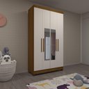 Ver imagem 1 de Guarda Roupa 4 Portas Com Espelho E Pés Freijó Com Areia