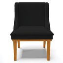 Ver imagem 7 de Kit 2 Cadeiras Decorativas Sala de Jantar Base Fixa de Madeira Firenze Linho Preto/Castanho G19 - Gr