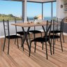 Mesa Com 6 Cadeiras 136x80 Preto Inovare Shop Jm - 1