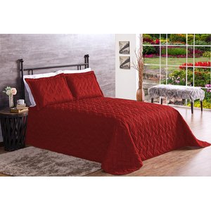 kit cobre leito novo clean dupla face casal 3 pçs vermelho
