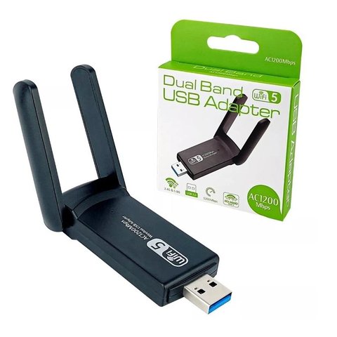 Adaptador Conversor Wi-fi 1300mbps Dual Band 5ghz / 2.4 Ghz Internet Fibra