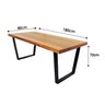 Mesa Industrial Diamond Madeira Maciça 1,80m Ferragem Preta - 3