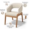 Kit 06 Cadeiras de Jantar e Estar Living Estofada Lince L02 Linho Palha - Lyam Decor - 4
