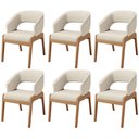 Ver imagem 1 de Kit 06 Cadeiras de Jantar e Estar Living Estofada Lince L02 Linho Palha - Lyam Decor