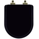 Ver imagem 1 de Tampa de Vaso Poliéster com Amortecedor Duna Preto para Bacia Deca com Ferragem Dourada