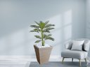 Ver imagem 2 de Planta Artificial Árvore Palmeira Areca 1,1m kit + Vaso Trapezio D. Grafiato Bege 40cm