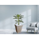 Ver imagem 2 de Planta Artificial Árvore Palmeira Areca 1,1m kit + Vaso Trapezio D. Grafiato Bege 40cm