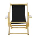 Ver imagem 3 de Conjunto 2 Cadeiras Espreguiçadeira Dobrável Infantil Madeira Maciça Natural com Tecido Preto