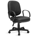 Ver imagem 1 de Cadeira Diretor Costura H Back C/braços Preta