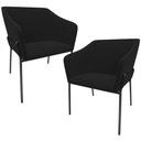Ver imagem 1 de Kit 2 Cadeiras para Sala de Jantar Estar Living Olívia L02 Suede Preto - Lyam Decor