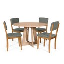 Ver imagem 1 de Mesa de Jantar Redonda Montreal Jade com 4 Cadeiras Estofadas Ella Cinza