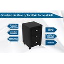 Ver imagem 2 de Gaveteiro p/ Escritório ME4108 c/ 3 Gavetas e Rodízios Nogal - Tecno Mobili