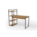 Ver imagem 1 de Mesa Canto P/escritório Industrial Li010 C/ 3 Prateleiras Freijo/preto - Kappesberg