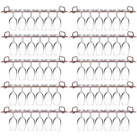 Conjunto 10 Organizadores Suportes De Taças 42cm Porta Taças Retos Rose Gold