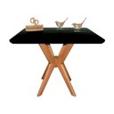 Ver imagem 1 de Mesa Jantar Pandora Tampo Quadrado Laca com Vidro 100cm Preto