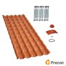 Telha Pvc Plan Cor Colonial Cerâmica 2.42X0.88M com Kit Instalação Precon - 1