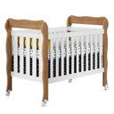 Ver imagem 2 de Berço Americano Lila Branco Acetinado Amadeirado com Colchão - Carolina