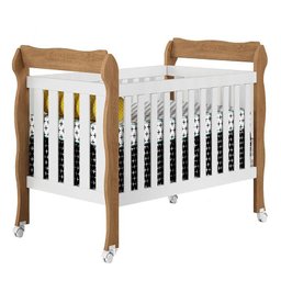 Berço Americano Lila Branco Acetinado Amadeirado com Colchão - Carolina - 2 Berço Americano Lila Branco Acetinado Amadeirado com Colchão - Carolina - 2