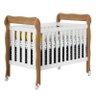 Berço Americano Lila Branco Acetinado Amadeirado com Colchão - Carolina - 2