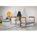 Ver imagem 3 de Berço Americano Lila Branco Acetinado Amadeirado com Colchão - Carolina