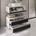 Ver imagem 6 de Conjunto de Gabinete Banheiro Creta 80cm (gabinete+cuba+espelheira) Branco Preto