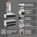 Ver imagem 7 de Conjunto de Gabinete Banheiro Creta 80cm (gabinete+cuba+espelheira) Branco Preto