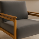 Ver imagem 2 de Kit 2 Poltronas Yasmin para Sala de Estar ou Varanda Gourmet Decorativa Estofada em Veludo:chumbo