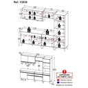 Ver imagem 5 de Armário de Cozinha Completa 252cm com Leds Veneza Up Multimóveis V2035 Branco/Dourado
