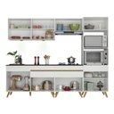 Ver imagem 6 de Armário de Cozinha Completa 252cm com Leds Veneza Up Multimóveis V2035 Branco/Dourado