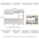 Ver imagem 4 de Armário de Cozinha Completa 252cm com Leds Veneza Up Multimóveis V2035 Branco/Dourado