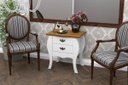 Ver imagem 1 de Mesa de Cabeceira Retrô Bombe Premier Branco com Cumarú - Patrimar Móveis