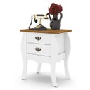 Ver imagem 2 de Mesa de Cabeceira Retrô Bombe Premier Branco com Cumarú - Patrimar Móveis