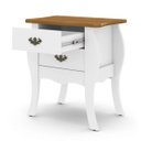 Ver imagem 3 de Mesa de Cabeceira Retrô Bombe Premier Branco com Cumarú - Patrimar Móveis