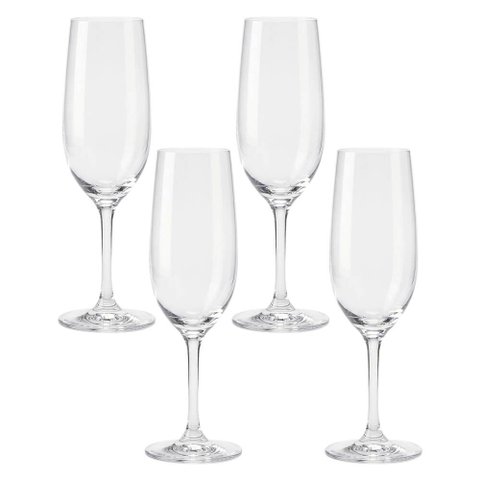 Jogo de Taças de Champanhe de Cristal com Titânio Dom Paris 235ml 4 Peças - Seu Lar