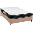 Ver imagem 1 de Cama Box Casal: Colchão Espuma D33 Castor Black e White + Base Crc Suede Clean(138x188)